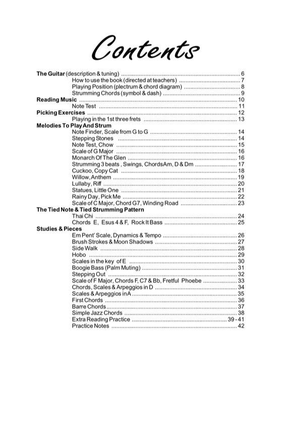 Pick Gtr vol 2 Notation contents