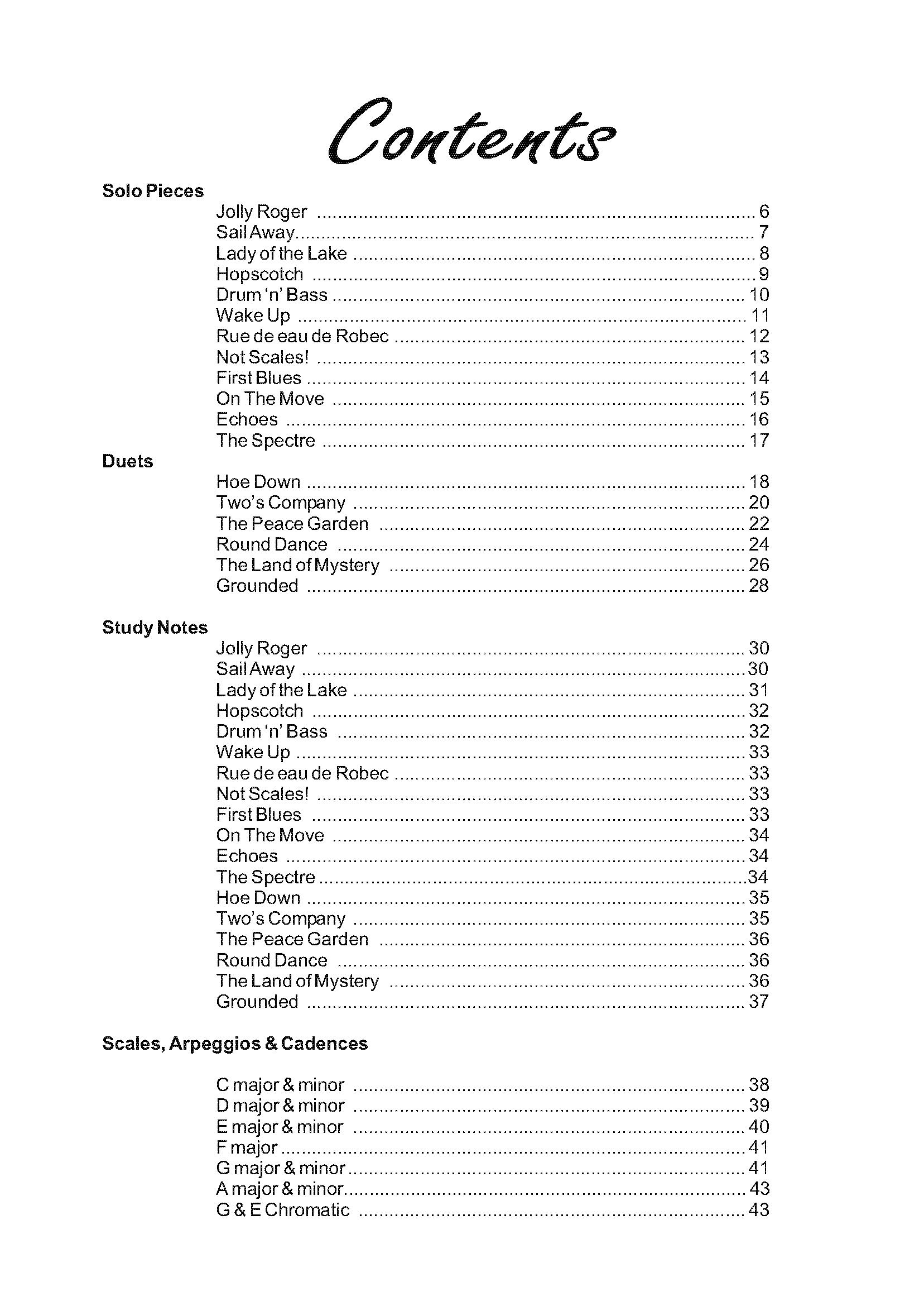 Table of contents